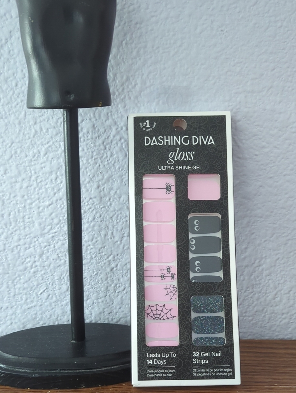 Dashing Diva Gloss Pink Spider Web Gel Nail Strips